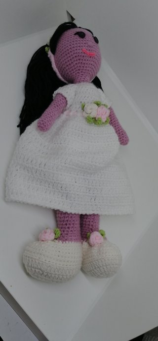 Muñeca para Comunión de Crochet.