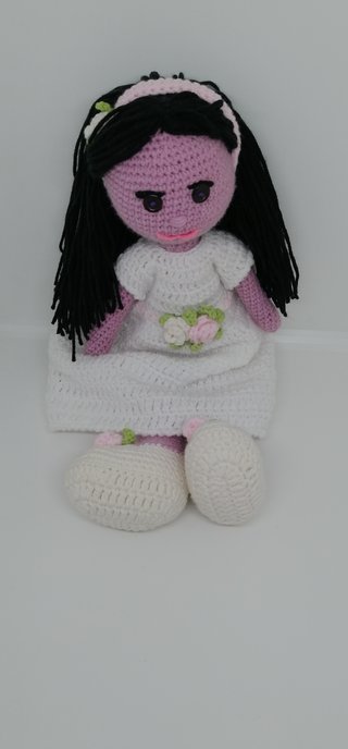 Muñeca para Comunión de Crochet.