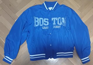 Chaqueta Bomber Bershka Boston East Coast Azul Tal
