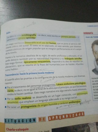 Lengua castellana y literatura, 1 bachillerato