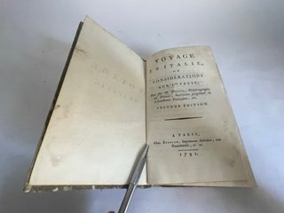 Libro Antiguo - Voyage en Italie. Año:1791
