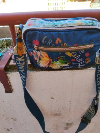 Bolso cruzado Anekke azul y multicolor