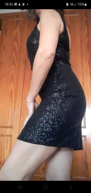 Vestido negro lentejuelas Only