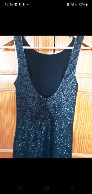 Vestido negro lentejuelas Only