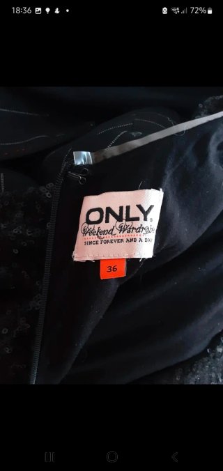 Vestido negro lentejuelas Only