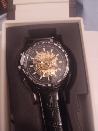 Reloj Don Abel Automático Esqueleto Negro Dorado