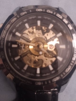 Reloj Don Abel Automático Esqueleto Negro Dorado