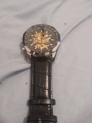Reloj Don Abel Automático Esqueleto Negro Dorado