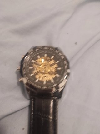 Reloj Don Abel Automático Esqueleto Negro Dorado