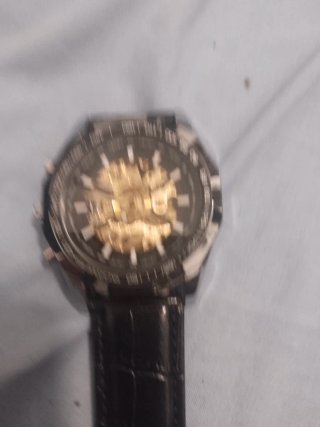 Reloj Don Abel Automático Esqueleto Negro Dorado