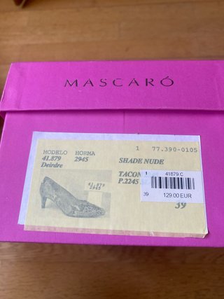 Zapatos de salón MASCARÓ nude T.39