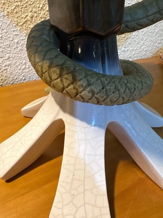 Copa antigua cerámica serpiente farmacia Biersdorf