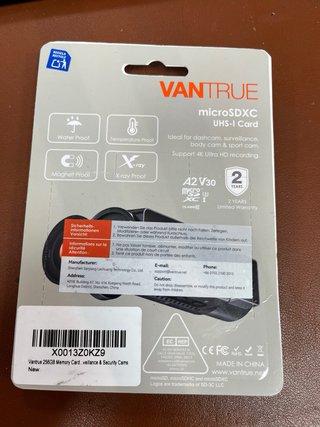 Tarjeta microSDXC Vantrue 256 GB#002123