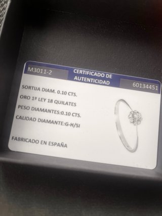Anillo Oro Blanco 18k Diamante Compromiso