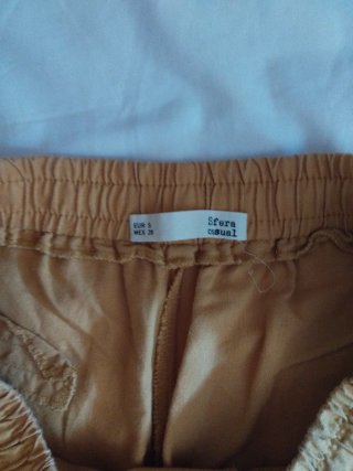 Pantalón de lino vintage amarillo