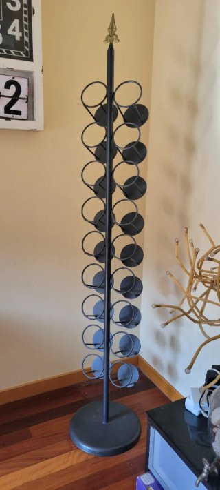 Portabottiglie in ferro battuto nero