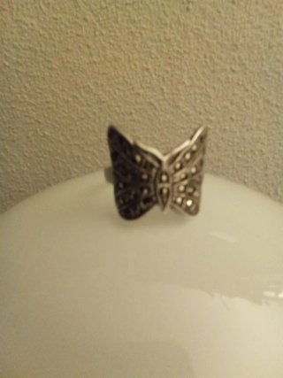 Anillo Plata 925 Mariposa con Piedras