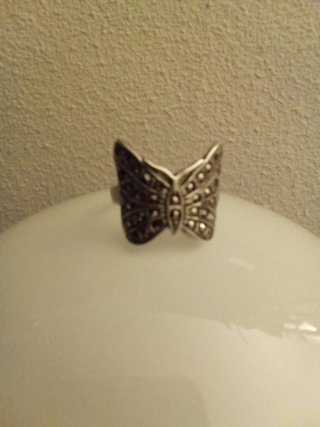 Anillo Plata 925 Mariposa con Piedras