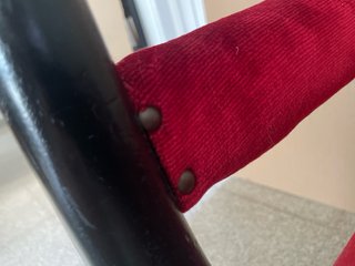 Banqueta Vintage Patas Animales Terciopelo Rojo