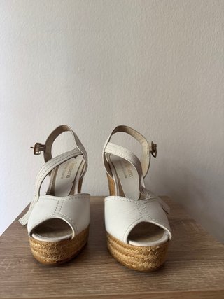 Sandalias esparto plataforma blancas