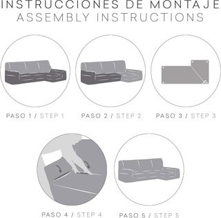 Eysa funda sofá chaise longue azul