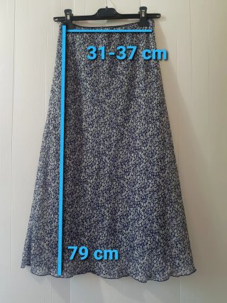 Gonna floreale blu e bianca vintage 90s y2k