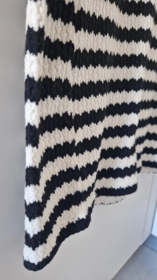 Vestido de punto largo Zara Rayas Blanco y Negro