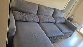 Cama canapé 2x2 con colchón y sofá cheslong
