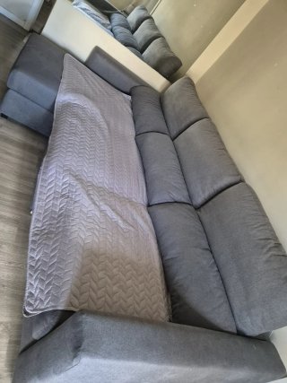 Cama canapé 2x2 con colchón y sofá cheslong
