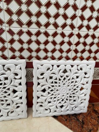 2 Cuadros Decorativos Madera Blancos