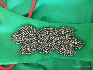Vestido verde volantes elegante fiesta Talla L