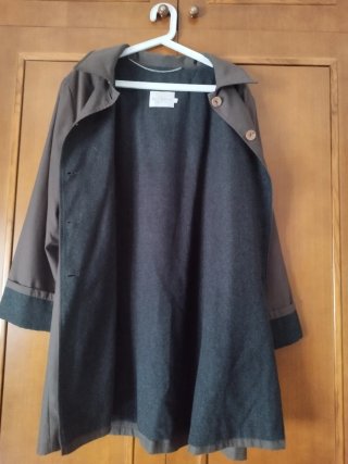Gabardina marrón forro franela T/50
