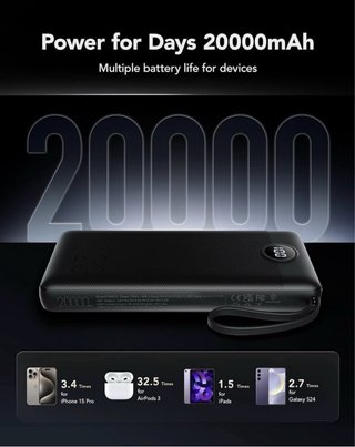 Batería Externa VRURC 20000mAh Carga Rápida