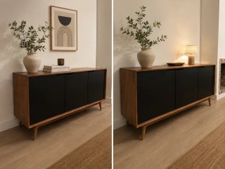 Aparador Mueble TV Madera Negro