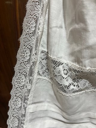 Delantal chocolatero Fallera Niña Blanco Encaje