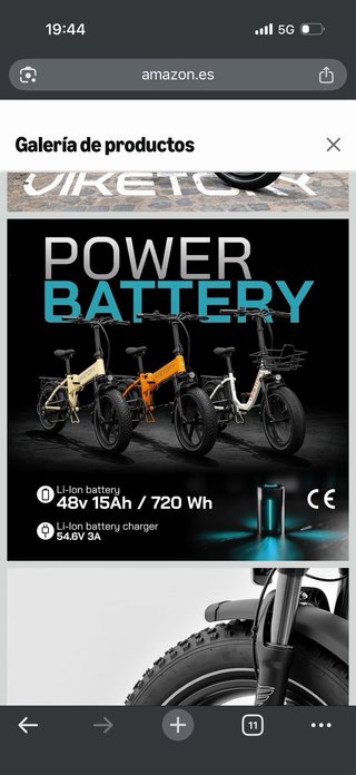Bicicleta eléctrica plegable color crema