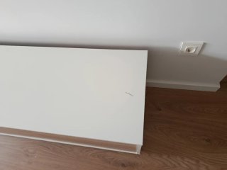 Mueble TV blanco y madera