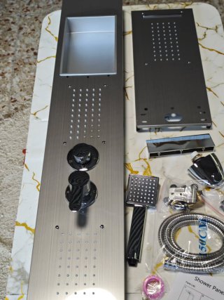 Panel Ducha Acero Inox Con Masaje + Estante