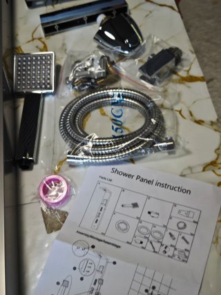 Panel Ducha Acero Inox Con Masaje + Estante