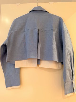Camisa Zara cropped azul Talla L