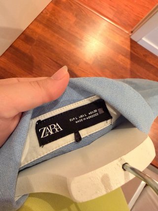 Camisa Zara cropped azul Talla L