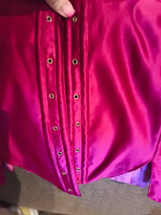 Justillo raso modista morado y rosa fresa