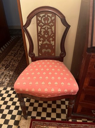 Silla Vintage Madera Tapizada Rosa