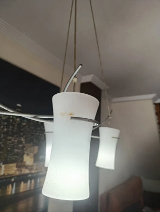 Lámpara colgante comedor cristal y metal