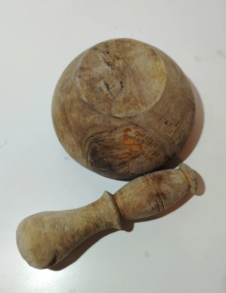 Mortero antiguo madera olivo