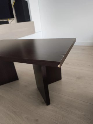 Mesa de centro madera oscura 94x50x43