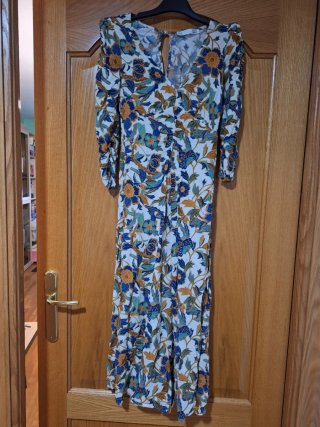 Vestido Boho Estampado Flores Blanco
