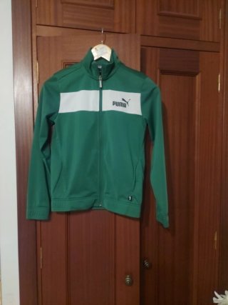 Chándal niño Puma negro/verde Talla 11-12