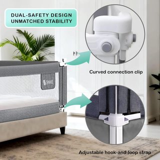 Barandilla cama portátil seguridad bebé 150cm gris