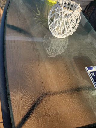 Mesa de exterior cristal y metal